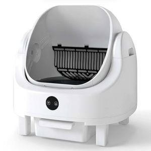 Costway Self-cleaning Cat Litter Box Open-top Pet Waste Bin App Control