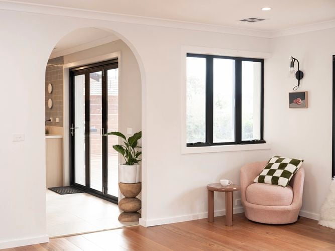 Modern room with neatly painted walls and windows