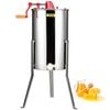 VEVOR Manual Honey Extractor 3 Frames Stainless Steel with Lid Height Adjustable Stand