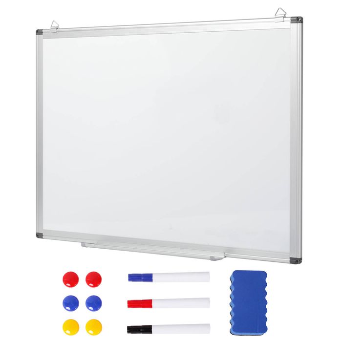 Levede Magnetic Whiteboard Smooth Dry Erase Board with 3 Pens for Office White
