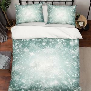 3D White Snowflake 188 Bed Pillowcases Quilt Queen Size