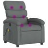 vidaXL Massage Recliner Chair Reclining Armchair Single Sofa Dark Grey Fabric
