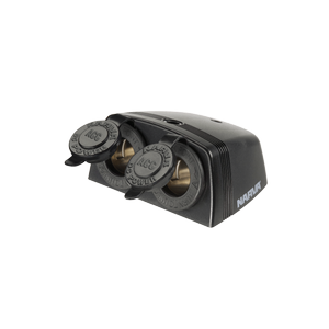 Narva 12/24V 20/10A Black Heavy-Duty Twin Surface Mount Accessory Sockets