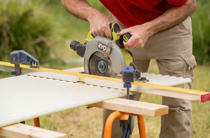 Cut panels to size using a circular saw 