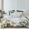 Bianca Helensvale White Floral Cotton Sateen Quilt Cover Set Queen
