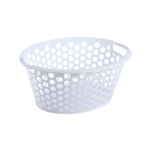 All Set 36L White Circle Oval Laundry Basket