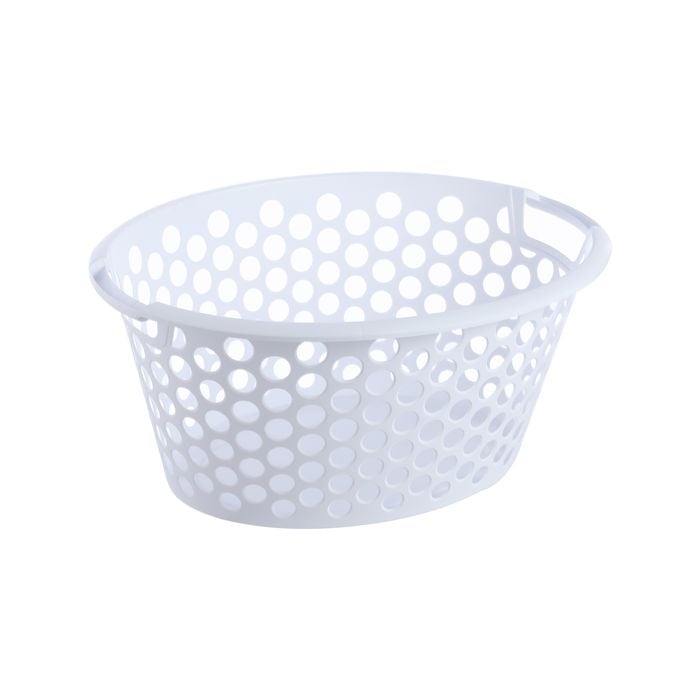 All Set 36L White Circle Oval Laundry Basket