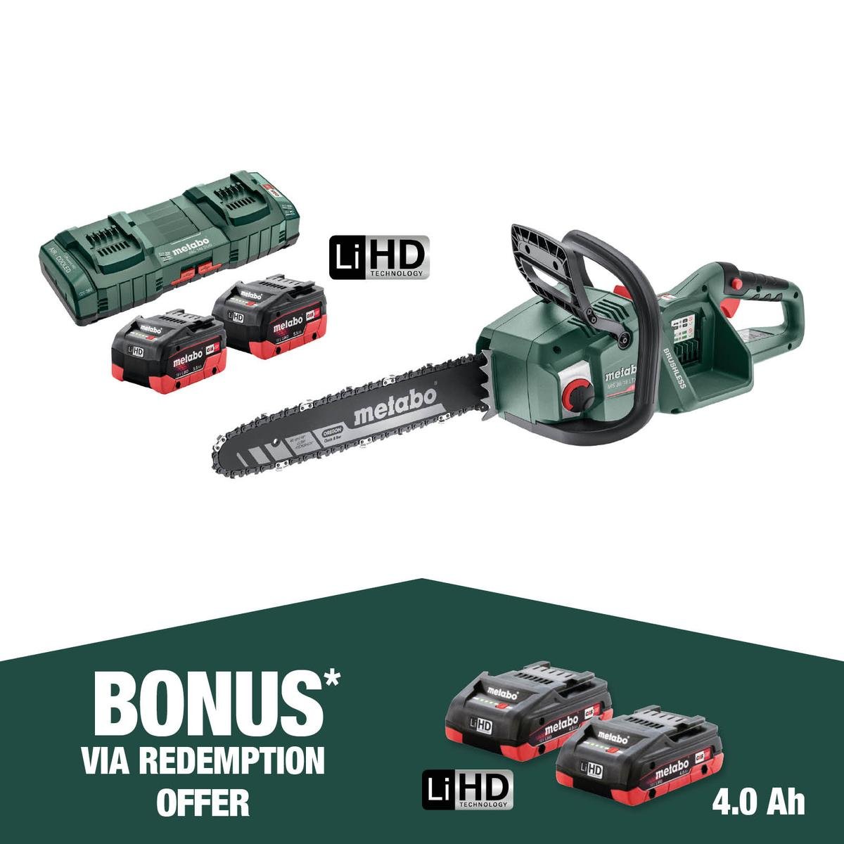Metabo 18V Chainsaw 2 x 5.5ah Kit Bunnings Australia