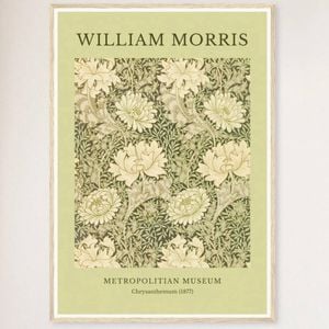 Galrie William Morris Chrysanthemum Print from the Metropolitan Museum Timeless (1877), Wood Frame, 50 x 70cm (20 x 28inch)