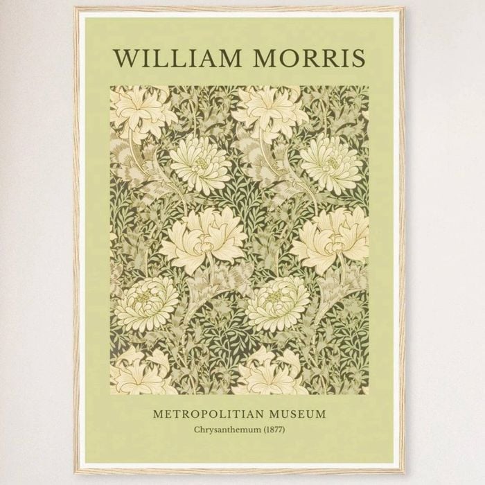 Galrie William Morris Chrysanthemum Print from the Metropolitan Museum Timeless (1877), Wood Frame, 50 x 70cm (20 x 28inch)