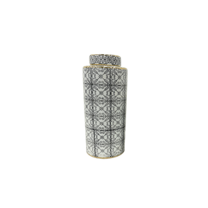 Elegant Collections Large White Maison Ceramic Storage Canister