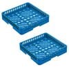 Caterrax Set Of 2 Commercial Dishwasher Open Cup Rack 500x500x100mm Blue