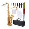 VEVOR Tenor Saxophone Gold B Flat with Carrying Case Mouthpiece Straps Kit for Beginners