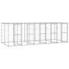 vidaXL Outdoor Dog Kennel Galvanised Steel with Roof 12.1 m² Puppy Enclosure