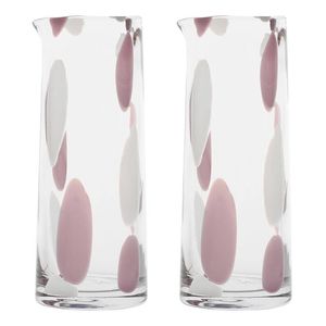 2PK Ecology Camille Soda Lime Glass Carafe Drink Decanter Jug 1.3L Blush
