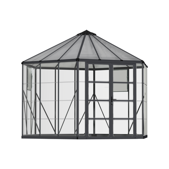 Maze 12' Oasis Hex Greenhouse - Grey Frame