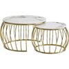 Glen Coffee Table Set - Marble White and Gold