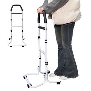 Mobility Standing Aid Aluminium Alloy Handrail Adjustable Height with Non-Slip Base