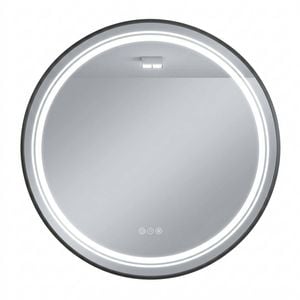 P&p Silver Round Led Bathroom Mirror Dimmable Anti Fog Backlit Wall Mounted