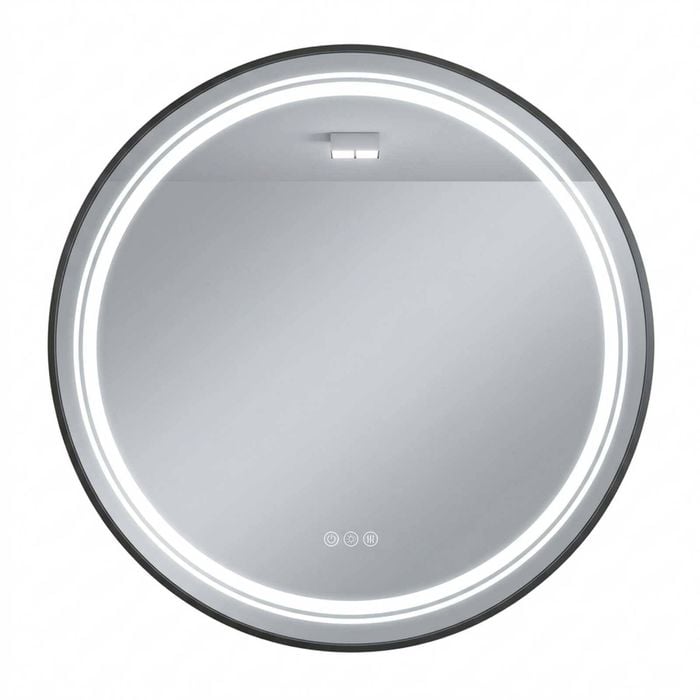P&p Silver Round Led Bathroom Mirror Dimmable Anti Fog Backlit Wall Mounted