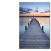 Wooden Pier On Lake & Sunset Sky  Print 100% Australian Made 100 x 150cm  (Stretched)
