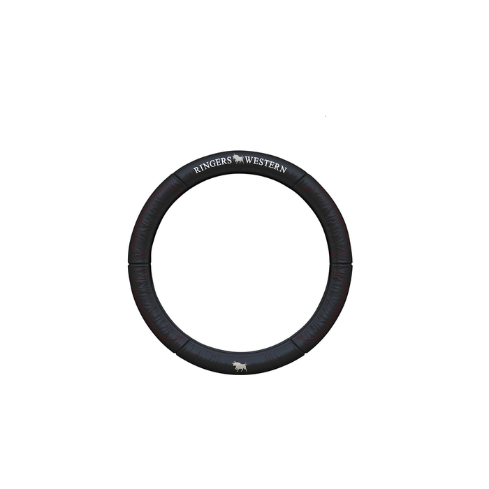 Genuine Ringers Western 15'' Car Leather Steering Wheel Cover Black 38cm Universal