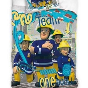 Fireman Sam One Team Kids Quilt Cover Set - Single Bed