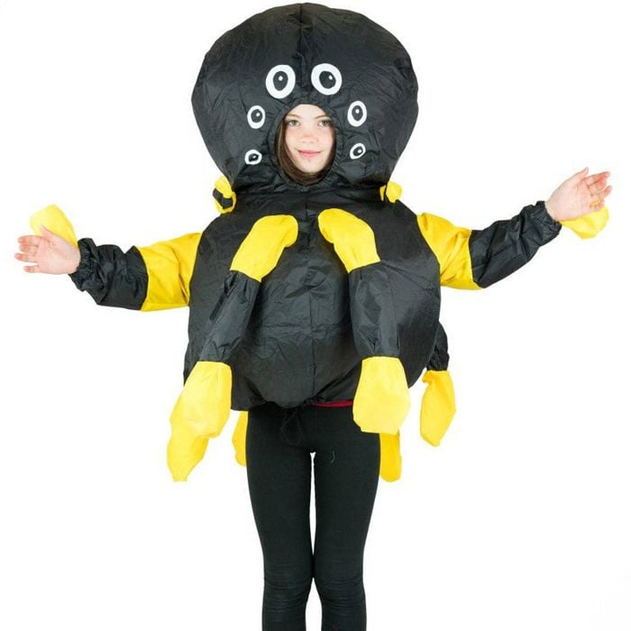 Inflatable Black And Yellow Kids Spider Costume - One Size