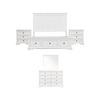 Celosia 5pc King Bed Frame Bedroom Suite Bedside Dresser Mirror Package - White