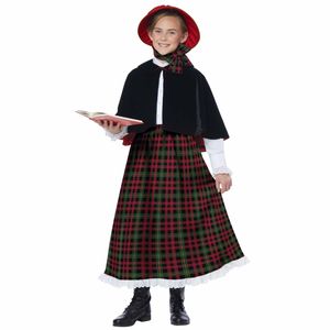 Holiday Caroler Girl Christmas Victorian Olden Day Nativity Girls Costume L