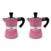 2PK Coffee Culture Aluminium 1-Cup Espresso Stovetop Coffee Maker Brew Pot Pink