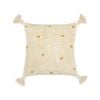 Yarra Textiles  Tufted Cushion Cover |Modern Decorative Golden dots pattern  |45cm x 45cm , Ivory