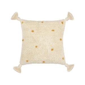 Yarra Textiles  Tufted Cushion Cover |Modern Decorative Golden dots pattern  |45cm x 45cm , Ivory