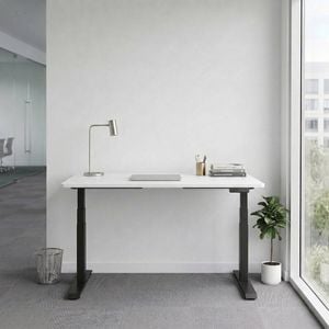 OLG Klass Black Frame White Top Scallop Height Adjustable Desk L1800mm x W750mm