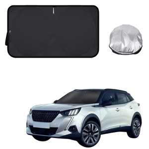 Front Windscreen Sun Shade for Peugeot 2008 SUV 2020 - Current (P24) - Standard 150 x 85 cm - Black
