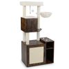 Costway 1.55m Cat Tower W/litter Box Enclosure Scratching Post Brown