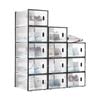 Luxsuite Plastic Shoe Boxes Stackable Clear Organiser 12 Pack
