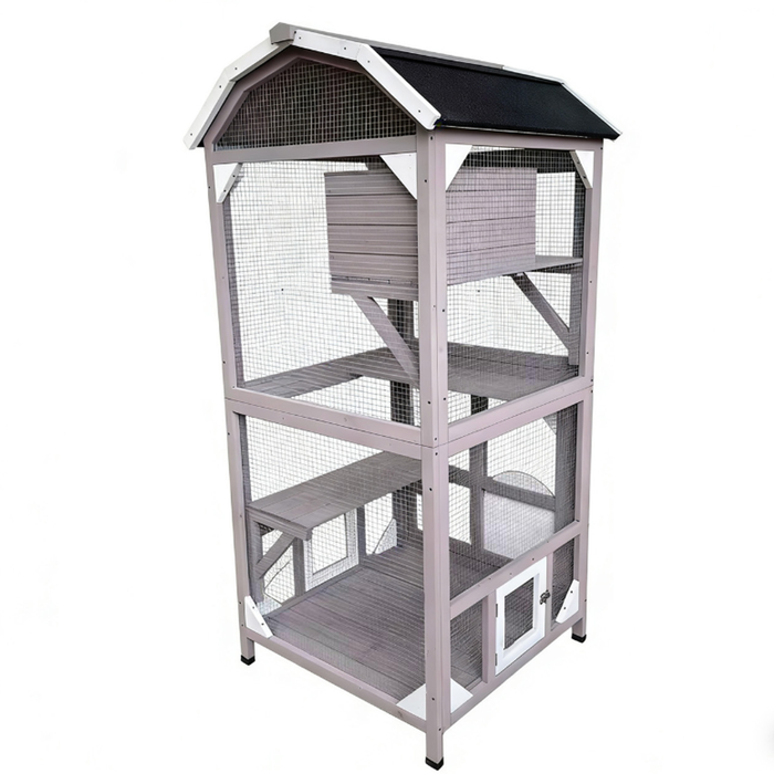 YES4PETS Pet Cat Bird Ferret Shelter Condo with Escape Door Wooden Kitten Cage House