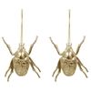 2x LVD Bohemian Hanging Beetle Resin Christmas Tree Ornament 8.5x8.5cm Gold