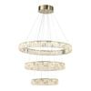Telbix Rias Modern Pendant Hanging Lamp Light Crystal Stainless Steel Gold Gloss