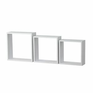 Flexi Storage Decorative Shelving 300 x 300 x 100mm White Matt Wall Cubes - 3 Pack