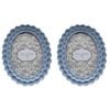 2PK Urban Resin/Wood Lotti Petal Oval Photo Picture Frame 5x7in 22x18cm Blue