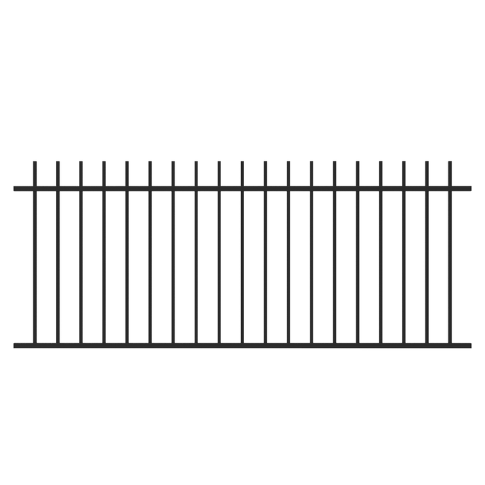 RapidFence 900 x 2200mm Black Square Tube Picket Fence