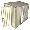 Build-A-Shed 1.2 x 2.3 x 2.0m Tunnel Shed Tunnel Hinged Door with 1 Sliding Side Door - Cream