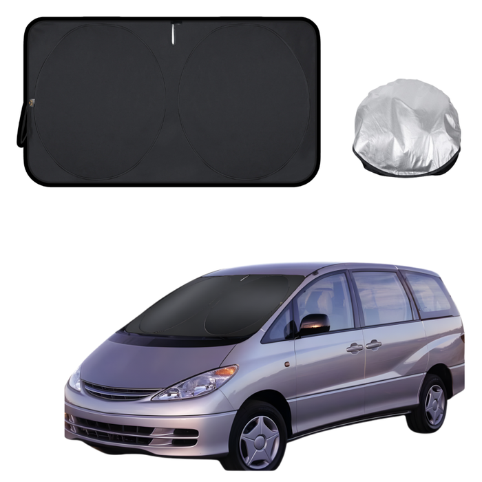 Front Windscreen Sun Shade for Toyota Tarago 2000 - 2006 - XL 160 x 100 cm - Black