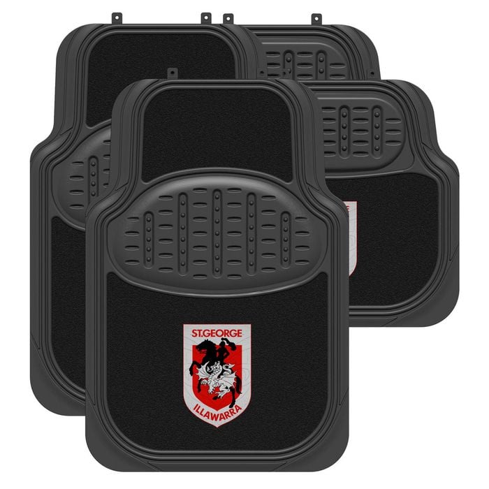 St George Dragons Official Nrl Universal Rubber Car Floor Mats Carpet