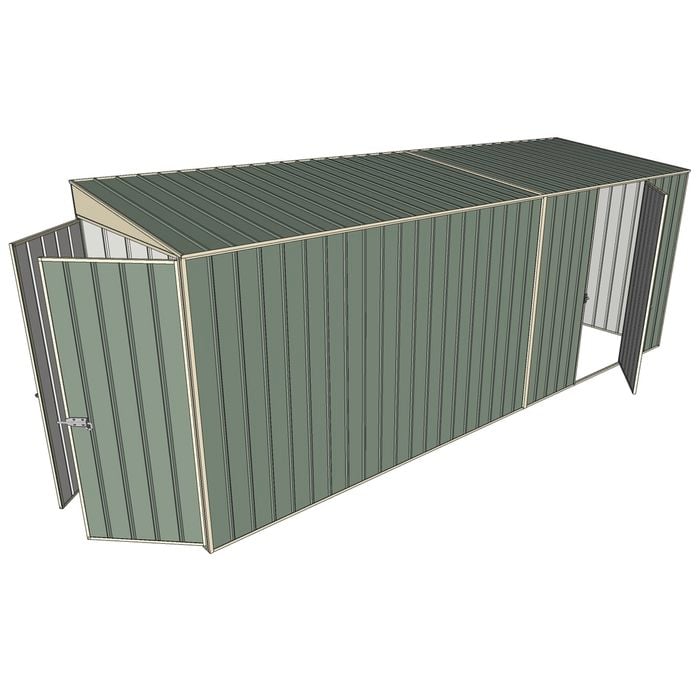 Build-a-Shed 1.5 x 5.2 x 2m Hinged Door Tunnel Shed With Hinged Side Door - Green
