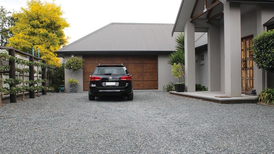 car parked in a gravel road