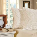 Fabric Fantastic Diamond Pintuck Premium Ultra Soft Cushion Covers 2-Pack - Yellow Cream