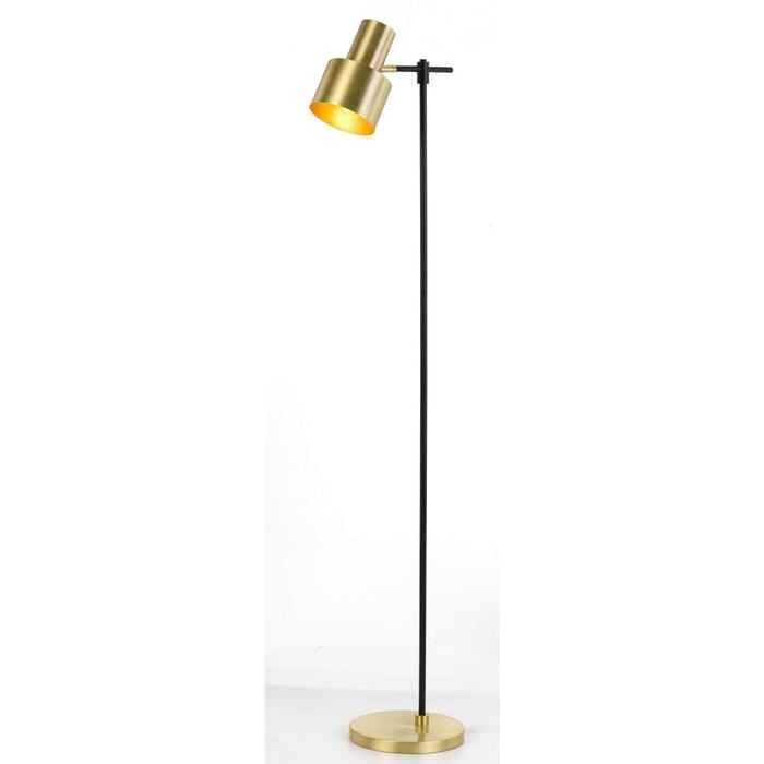 Telbix Croset Industrial Standing Floor Lamp Light Metal Black Gold Gloss Matte